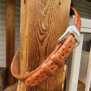 Ferrini Full Quill Ostrich Western Belt